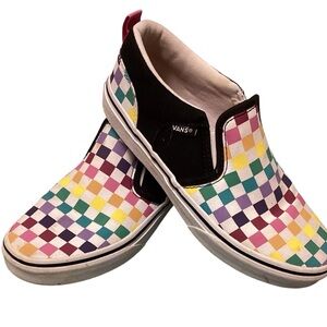 Vans Girls Multicolor Checkered Slip-On Shoes